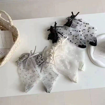 🧦 Official Store – Breathable Ice Silk Socks with Polka Dot Pattern